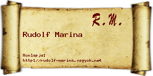 Rudolf Marina névjegykártya
